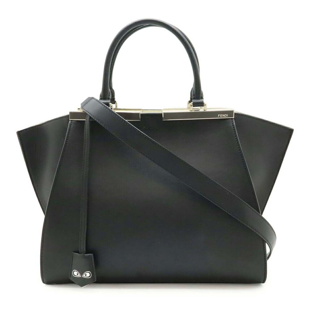 FENDI Black Leather Shoulder Bag